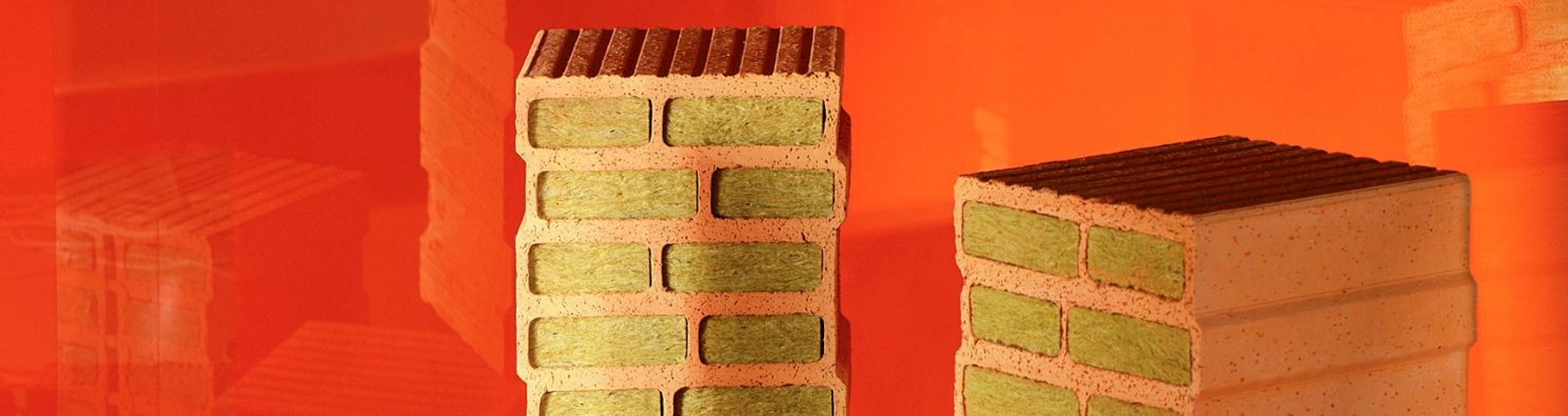 Set of bricks Porotherm 38 T Profi with orange background